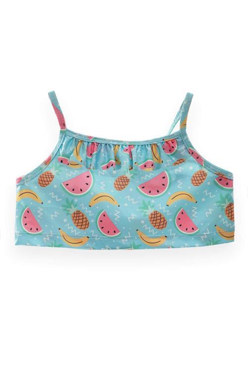 Kız Çocuk Tropikal Meyve Desenli Bikini Takım