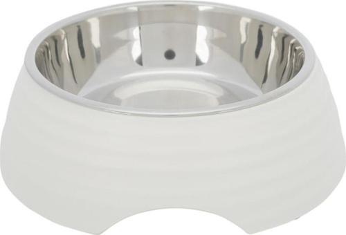 Köpek Mama ve Su Kabı Melamin Paslanmaz Çelik 0.8Lt 22cm Beyaz
