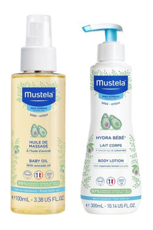 Bebek Bakım Masaj Yağı 100Ml-Mustela Hydra Bebe Günlük Kullanıma Uygun Vücut Losyonu 300Ml
