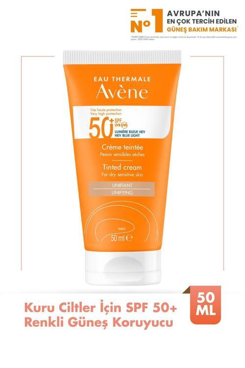 Cream Kuru Ciltler İçin Spf 50+ Yüksek Korumalı Renkli Güneş Kremi 50 Ml