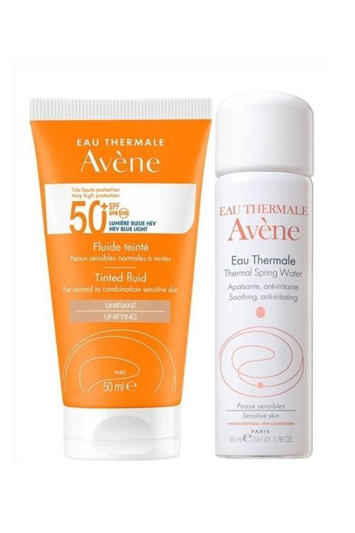 Tinted Fluid Spf 50+ Normal Veya Karma Ciltler İçin Yüksek Korumalı Güneş Kremi 50Ml- Termal Su 50Ml