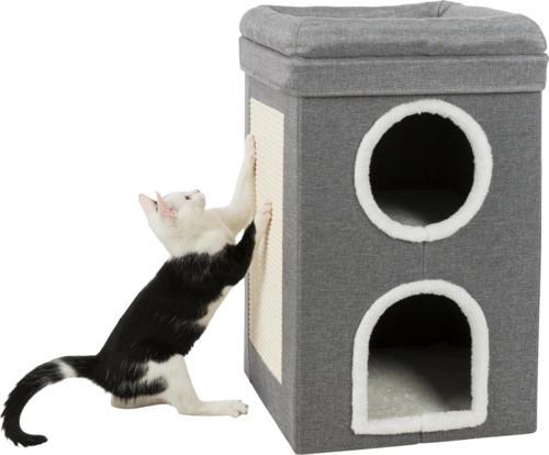 Kedi Tırmalama ve Oyun Evi 64cm Gri