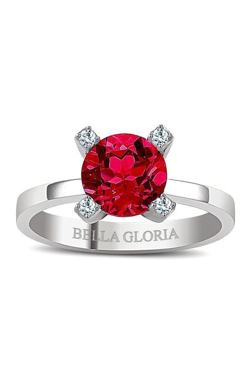 Kırmızı Kuartz Pırlanta Yüzük (Gpy0019)
