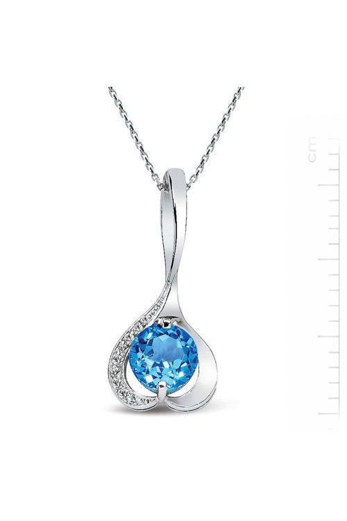 Pırlanta Topaz Birtanem Burç Kolyesi (Gk00119)