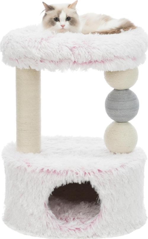 Kedi Tırmalama ve Yatağı 73cm Beyaz Pembe
