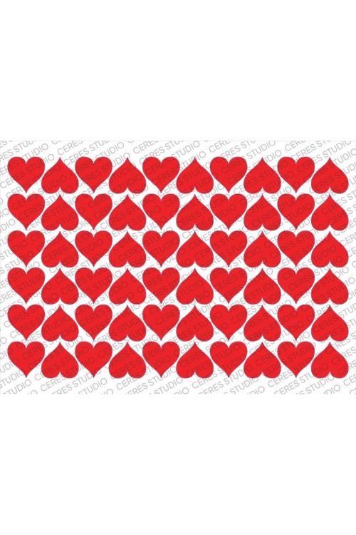 Kalp Sticker Etiket - 5 Sayfa 300 Kalp