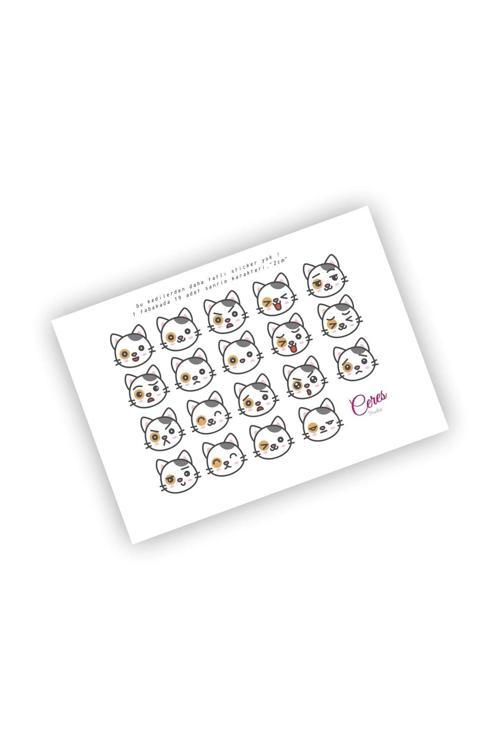 Cat Emoji Sticker Kedi Etiket (2cm)