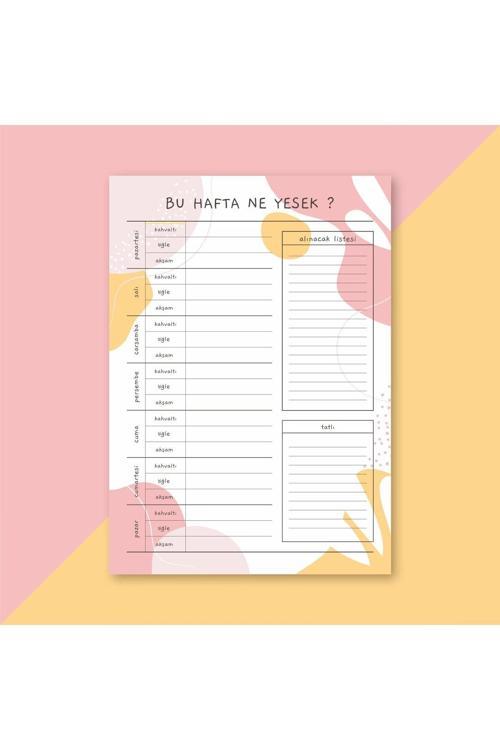 Bugün Ne Yesek? Öğün Planlayıcı Bloknot - Notepad A5 (14x20cm) 50 Sayfa Not Defteri