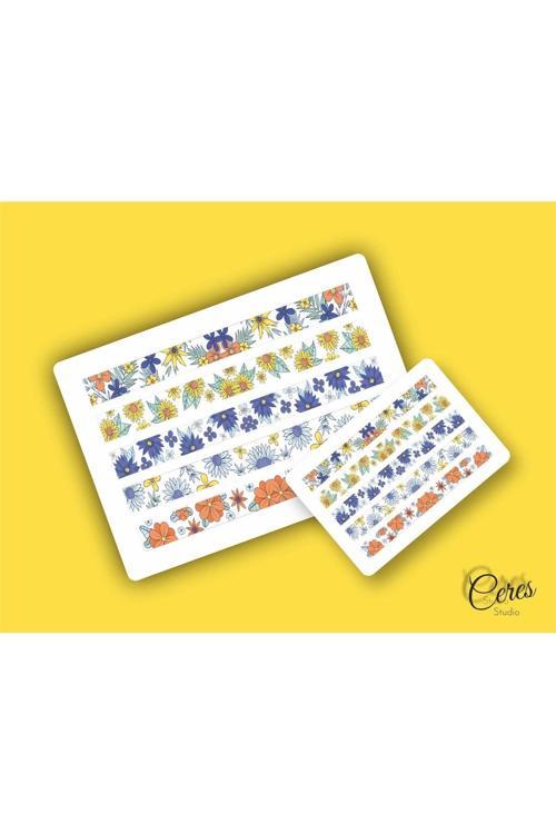 Washi Tape | Renkli - Eğlenceli - Nostaljik - Retro | Etiket Sticker (1 SAYFA)