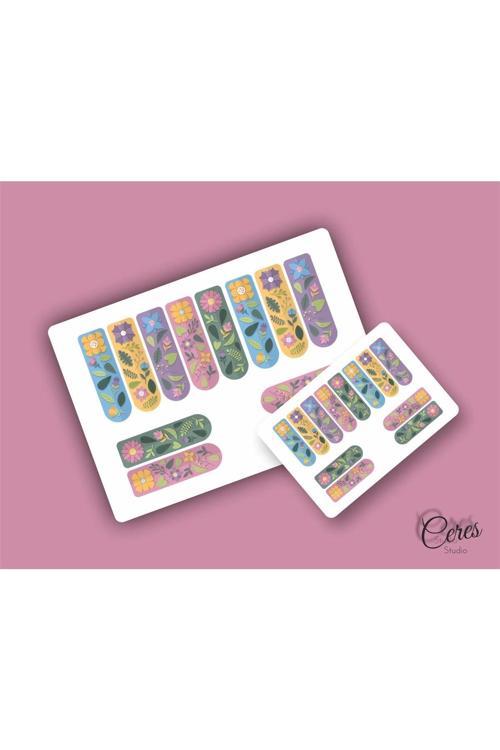 Washi Tape | Renkli - Eğlenceli - Nostaljik - Retro | Etiket Sticker (1 SAYFA)