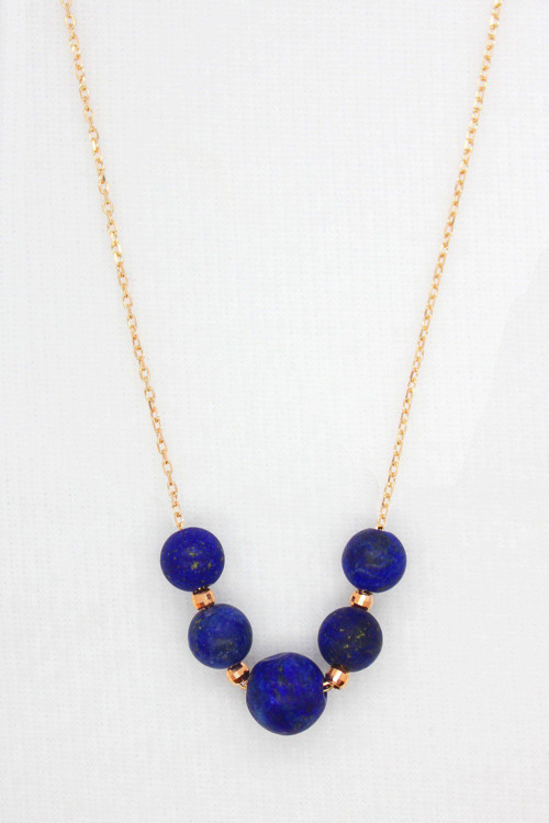 Kadın Lapis Lazuli Rose Gümüş Kolye Tgk0073
