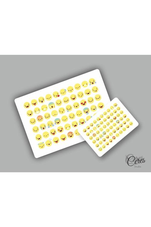 Emoji Etiket Sticker 120 Adet Emoji Etiket 2 Sayfa 9x13cm