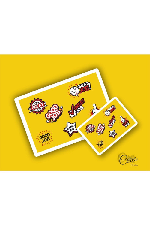 Good Job Excellent Great Job Very Good Etiket Sticker 16 Adet Etiket 3 Sayfa 9x13cm