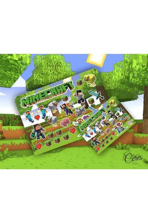 Mınecraft Sticker 26 Adet Etiket (9X13CM)