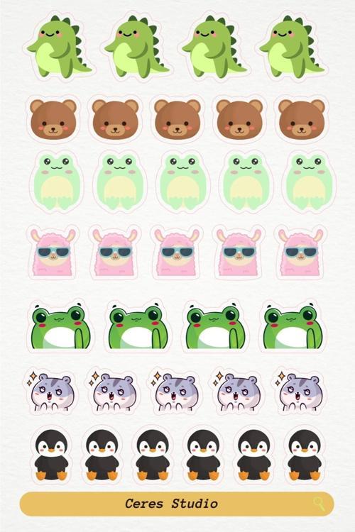 Mini Animal Minik Hayvan Figürleri Tema Sticker Etiket 34 Adet Etiket
