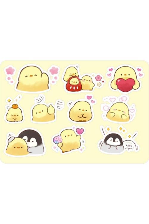 Chicky Sticker Etiket 3 Sayfa 31 Adet Etiket - Sarı Civciv