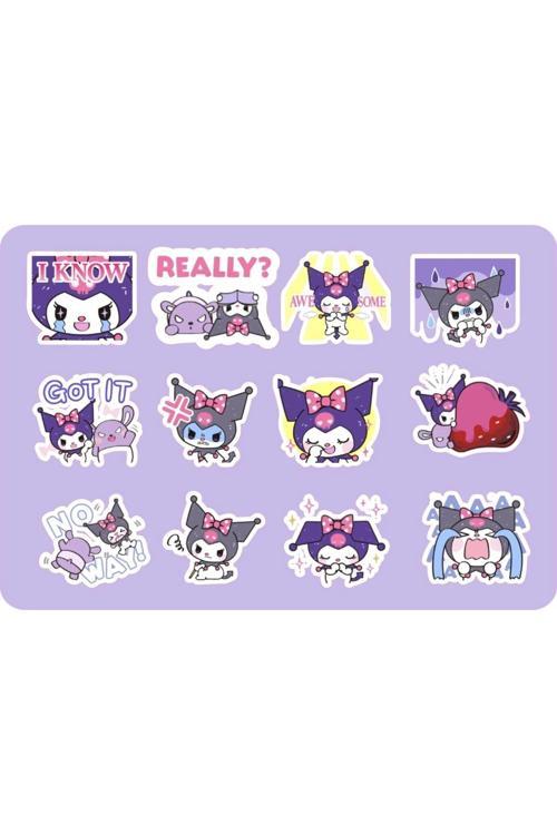 Kuromi Sanrio Hello Kitty Sticker Etiket 2 Sayfa 25 Adet Etiket