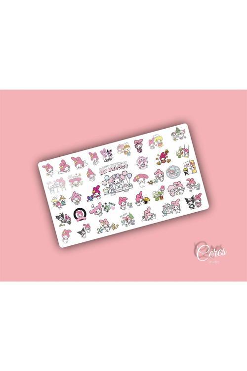 My Melody Sanrio Hello Kitty Sticker Etiket 1 Sayfa 38 Adet Etiket