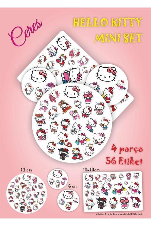 Mini Sanrio Hello Kitty Sticker Seti 4 Parça 56 Adet Etiket