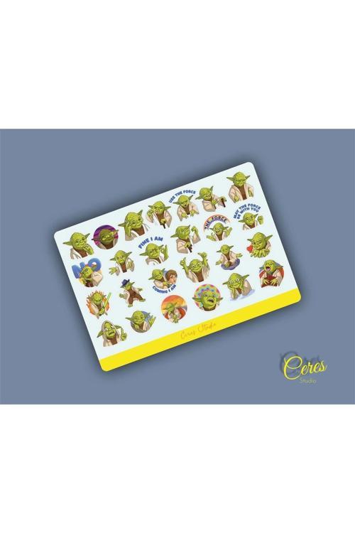 Baby Yoda Star Wars - Aynı Sayfadan 2 Adet Toplam 50 Etiket