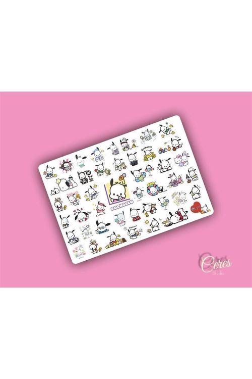 Pochacco Sanrio Hello Kitty Sticker Etiket 1 Sayfa 47 Adet Etiket