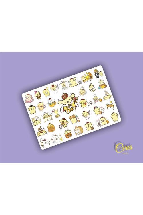 Pompompurin Sanrio Hello Kitty Sticker Etiket 1 Sayfa 35 Adet Etiket