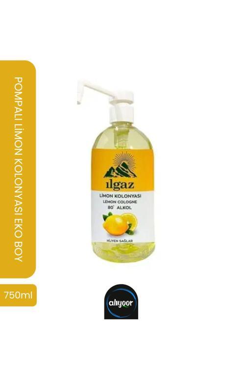 Pompalı Kolay Kullanım Limon Kolonyası Eko Boy Hijyenik 80 Derece Limon Kolonyası 750 Ml