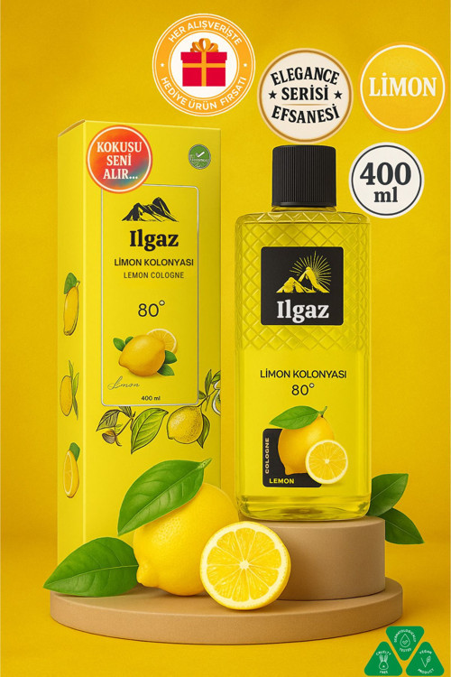 Elegance Series Limon Kolonyası 400 Ml 80 Derece Dökme Limon Kolonyası Siyah Kapaklı