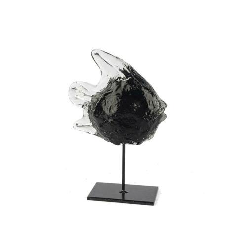 Siyah Clear Cam Balık Dekor Obje 15x10x22 cm