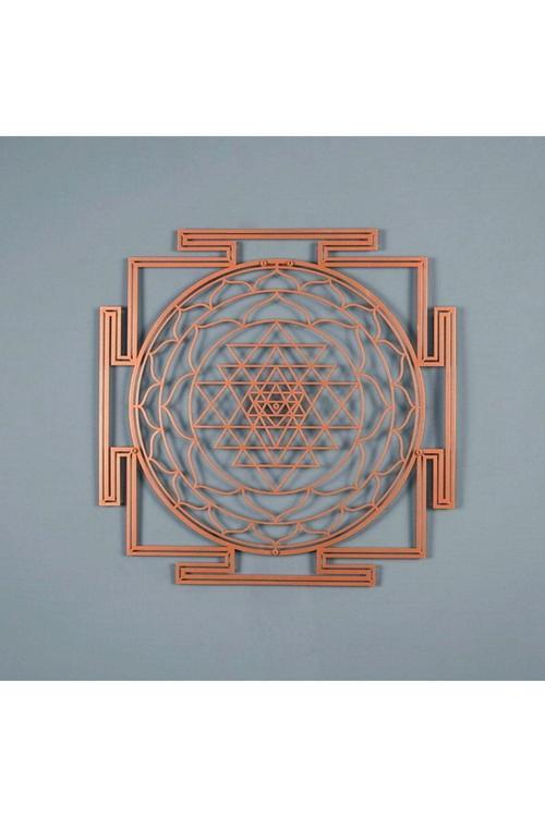 Sri Yantra Kutsal Geometri Metal Duvar Dekoru