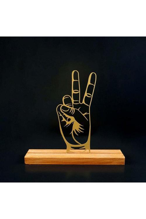 Victory Sign Zafer Işareti Metal Masa Ve Raf Dekoru