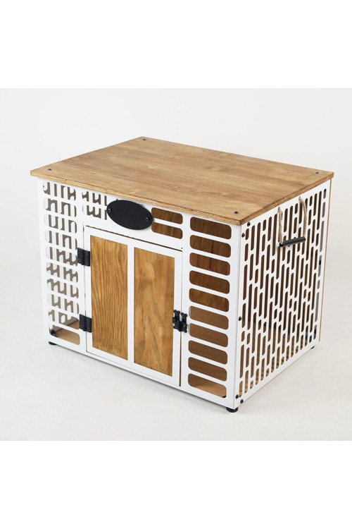 Küçük Irk Iç Mekan Metal Yapı Köpek Kulübesi, Metal Sandık Köpek Evi, Dekoratif Metal Köpek Evi