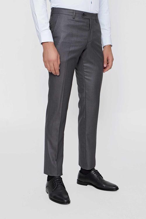  Erkek Antrasit Slim Fit Desenli Dar Kesim Pantolon