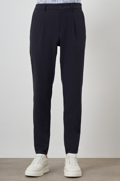 Erkek Lacivert Trend Slim Fit Tam Lastik Pantolon