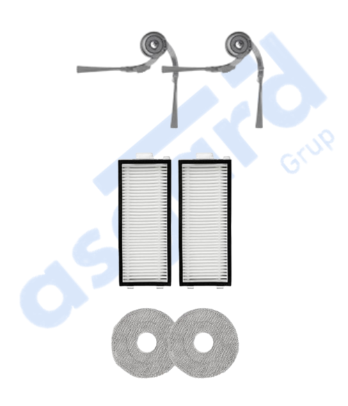Roborock Saros Z70 Uyumlu 2 Yan Fırça 2 Filtre 2 Mop