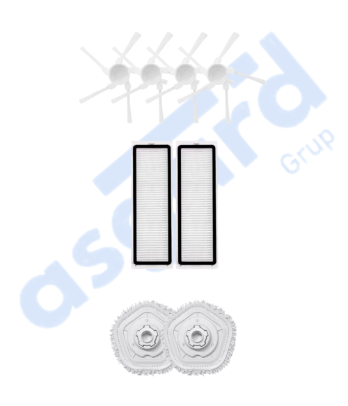 DREAME W10-W10 PRO UYUMLU 4 Yan Fırça 2 Filtre 2 Mop