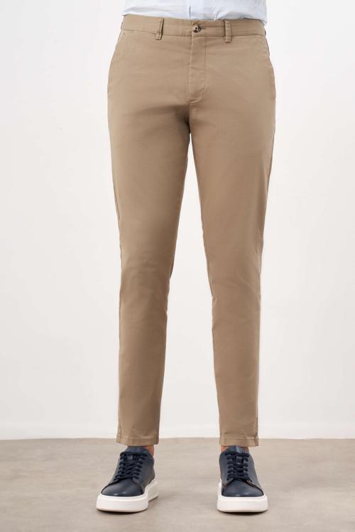  Erkek Yeşil Mevsimlik Pamuk Yan Cep Slim Fit Chino Pantolon