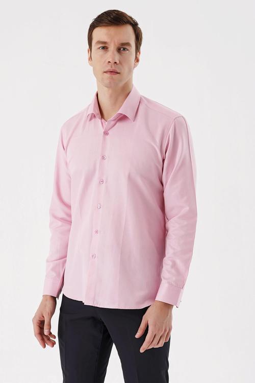  Erkek Pembe Şamre Trend Regular Fit Gömlek