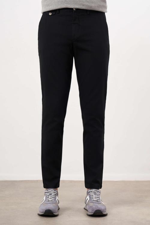  Erkek Siyah Yazlık Pamuk Yan Cep Slim Fit Chino Pantolon