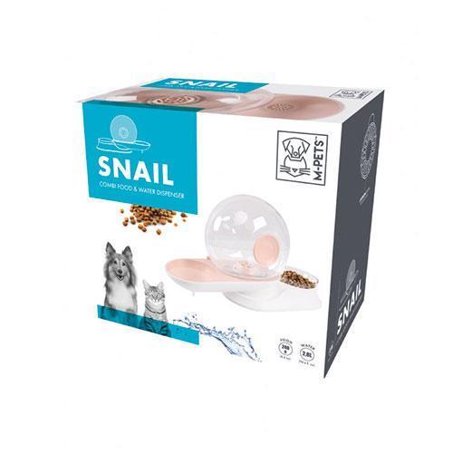 Snail Hazneli Kedi ve Köpek Mama ve Su Kabı Pembe 2800 Ml