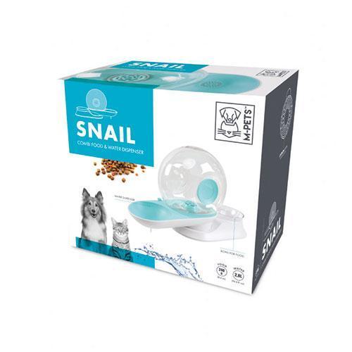 Snail Hazneli Kedi ve Köpek Su ve Mama Kabı Mavi 2800 Ml