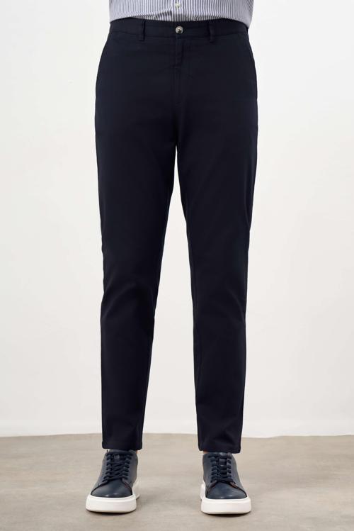  Erkek Lacivert Yazlık Pamuk Yan Cep Dynamic Fit Chino Pantolon