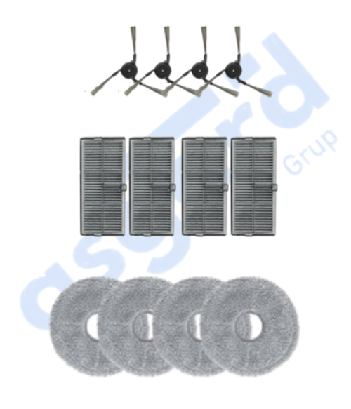 Dreame X40 MASTER-X40 ULTRA-L40 ULTRA UYUMLU 4 Yan Fırça 4 Filtre 4 Mop