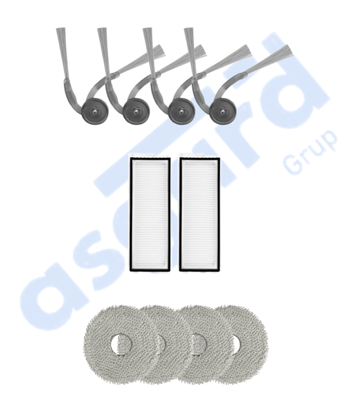 ROBOROCK Q REVO L UYUMLU 4 Yan Fırça 2 Filtre 4 Mop
