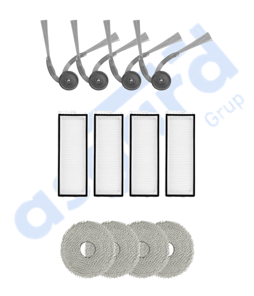 ROBOROCK Q REVO L UYUMLU 4 Yan Fırça 4 Filtre 4 Mop