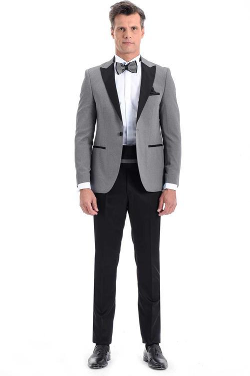  Erkek Orta Gri Broadway Slim Fit Damatlık Takım Elbise