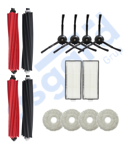 Roborock Q Revo Master Uyumlu 2 Ana Fırça 4 Yan Fırça 2 Filtre 4 Mop