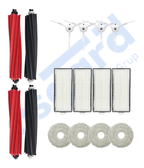 Roborock Q Revo Master Uyumlu 2 Ana Fırça 4 Yan Fırça 4 Filtre 4 Mop