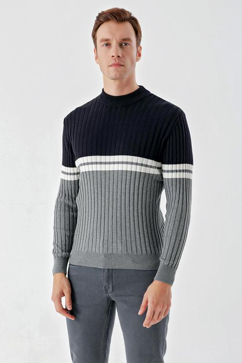  Erkek Grimel Trend Panolu Bato Yaka Dynamic Fit Rahat Kesim Triko