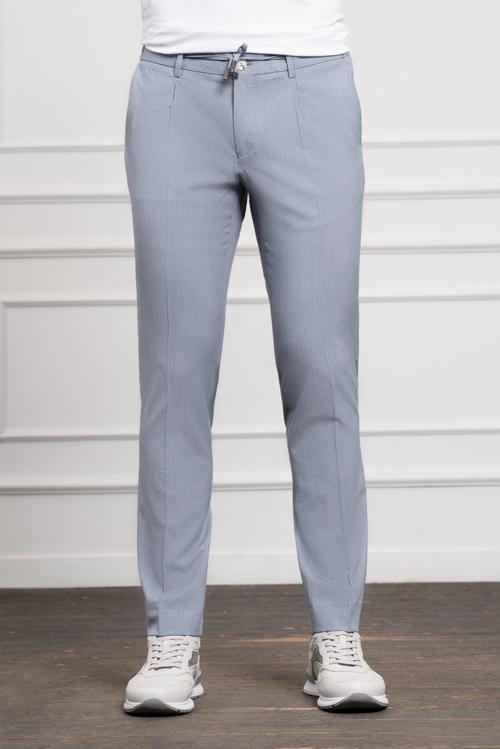  Erkek Mavi Poliviskon Trend İpli Jogger Slim Fit Dar Kesim Spor Pantolon
